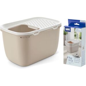 Savic kattenbak Hop In Giant - Starterset: Kattenbak mokka/wit + 6x Bag it up Litter Tray Bags Savic kattenbak Hop In Giant - Starterset: Kattenbak mokka/wit + 6x Bag it up Litter Tray Bags