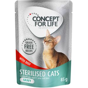 Voordeelpakket Concept for Life graanvrij 24 x 85 g Kattenvoer - Sterilised Cats Rund in Saus Voordeelpakket Concept for Life graanvrij 24 x 85 g Kattenvoer - Sterilised Cats Rund in Saus