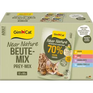 12x85g GimCat Near Nature proefverpakking mix (4 soorten) nat kattenvoer 12x85g GimCat Near Nature proefverpakking mix (4 soorten) nat kattenvoer