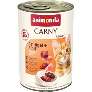 12x400g Kitten Gevogelte & Rund animonda Carny Kattenvoer 12x400g Kitten Gevogelte & Rund animonda Carny Kattenvoer