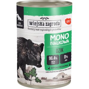 12x400g Wiejska Zagroda Dog wild zwijn natvoer voor honden 12x400g Wiejska Zagroda Dog wild zwijn natvoer voor honden