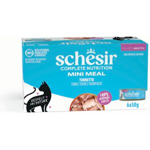 Voordeelpakket: 24x50g Schesir Complete Nutrition filet in bouillon tonijn natvoer voor katten Voordeelpakket: 24x50g Schesir Complete Nutrition filet in bouillon tonijn natvoer voor katten
