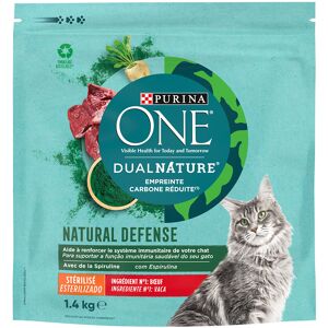 3x1,4kg Dual Nature Sterilized Rund met Spirulina Purina One Kattenvoer 3x1,4kg Dual Nature Sterilized Rund met Spirulina Purina One Kattenvoer