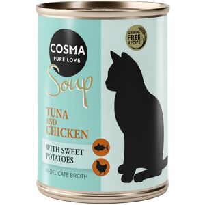 12x100g Soup Tonijn en Kipfilet met Zoete Aardappel Cosma Kattenvoer 12x100g Soup Tonijn en Kipfilet met Zoete Aardappel Cosma Kattenvoer