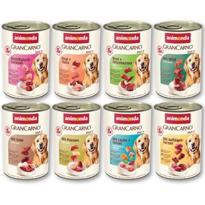 Mixpakket: 48x400g animonda GranCarno volwassen (8 soorten) hondenvoer nat Mixpakket: 48x400g animonda GranCarno volwassen (8 soorten) hondenvoer nat