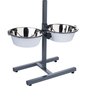 TIAKI dubbele voerbak met verstelbare standaard 2x4280ml, 29cm hondenbak TIAKI dubbele voerbak met verstelbare standaard 2x4280ml, 29cm hondenbak
