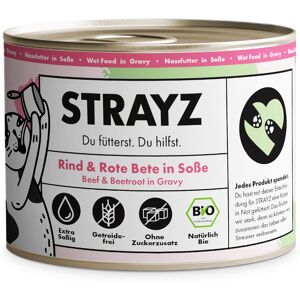 6x200g STRAYZ BIO cat biologisch rundvlees & biologische rode biet in saus natvoer voor katten 6x200g STRAYZ BIO cat biologisch rundvlees & biologische rode biet in saus natvoer voor katten