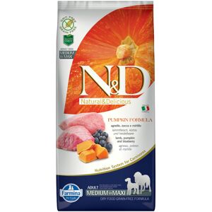 N&D Pumpkin 12kg Pompoen/Lam/Bosbes Adult Medium & Maxi Farmina N&D Hondenvoer Graanvrij N&D Pumpkin 12kg Pompoen/Lam/Bosbes Adult Medium & Maxi Farmina N&D Hondenvoer Graanvrij