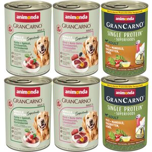 6x400g animonda GranCarno Adult Superfoods Gemengd Pakket Natvoer Hond 6x400g animonda GranCarno Adult Superfoods Gemengd Pakket Natvoer Hond