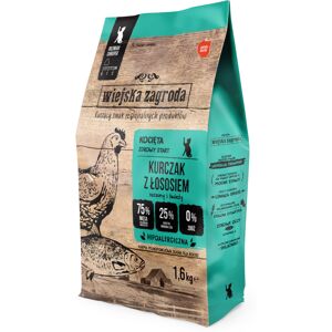 1,6kg Wiejska Zagroda Kitten Kip met zalm droogvoer voor katten 1,6kg Wiejska Zagroda Kitten Kip met zalm droogvoer voor katten