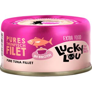 12x 70g Lucky Lou Extra Food Filet in bouillon Tonijnfilet nat kattenvoer 12x 70g Lucky Lou Extra Food Filet in bouillon Tonijnfilet nat kattenvoer