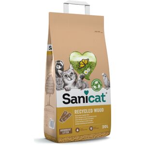 Dubbelpak: 2x20l Sanicat kattenbakvulling van gerecycled hout Dubbelpak: 2x20l Sanicat kattenbakvulling van gerecycled hout