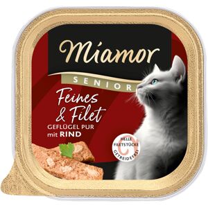 16x 100g Miamor Fijn & Filet Senior Gevogelte Pur & Rund Natvoer voor katten 16x 100g Miamor Fijn & Filet Senior Gevogelte Pur & Rund Natvoer voor katten