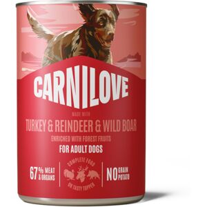 6x 400g Carnilove Dog in Paté Kalkoen & Rendier & Wildzwijn Natvoer voor honden 6x 400g Carnilove Dog in Paté Kalkoen & Rendier & Wildzwijn Natvoer voor honden