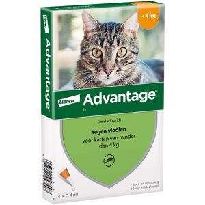 4 Pipetten Advantage® 40 voor katten van minder dan 4 kg - NL 4 Pipetten Advantage® 40 voor katten van minder dan 4 kg - NL