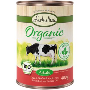 6x400g Lukullus Organic Adult Rund met Appel Glutenvrij Hondenvoer 6x400g Lukullus Organic Adult Rund met Appel Glutenvrij Hondenvoer