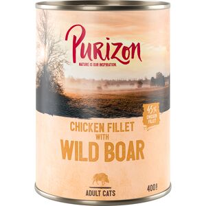 6x400g Adult Kipfilet met Wild Zwijn Purizon Kattenvoer 6x400g Adult Kipfilet met Wild Zwijn Purizon Kattenvoer