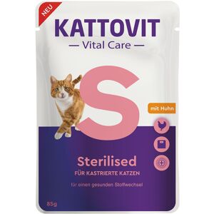 24x85g Kattovit Vital Care Sterilised Zakken met Kip nat kattenvoer 24x85g Kattovit Vital Care Sterilised Zakken met Kip nat kattenvoer
