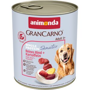 6x 800g animonda GranCarno Adult Sensitive Pure Rund & Aardappelen Honden Natvoer 6x 800g animonda GranCarno Adult Sensitive Pure Rund & Aardappelen Honden Natvoer