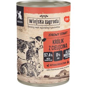 6x400g Wiejska Zagroda Cat Kitten konijn met kalfsvlees natvoer voor katten 6x400g Wiejska Zagroda Cat Kitten konijn met kalfsvlees natvoer voor katten