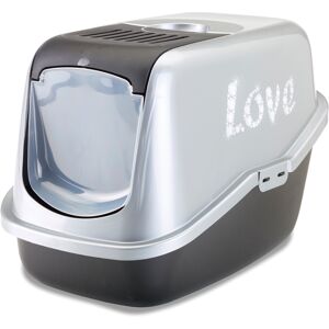 - Zwart / Grijs met "Love" opdruk - Savic Kattenbak Nestor Impression - Zwart / Grijs met "Love" opdruk - Savic Kattenbak Nestor Impression
