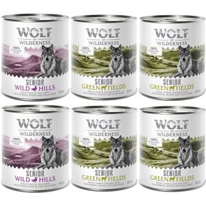 Wolf of Wilderness Senior 6 x 800 g - Mixpakket: Lam & Kip, Eend & Kalf Wolf of Wilderness Senior 6 x 800 g - Mixpakket: Lam & Kip, Eend & Kalf
