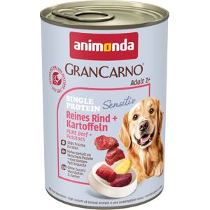 Voordeelpakket: 24x400g animonda GranCarno Adult SensitivePuur Rund & Aardappelen Honden Natvoer Voordeelpakket: 24x400g animonda GranCarno Adult SensitivePuur Rund & Aardappelen Honden Natvoer