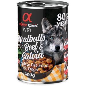6x400g Alpha Spirit Hondengehaktballetjes Rund & Salie 6x400g Alpha Spirit Hondengehaktballetjes Rund & Salie