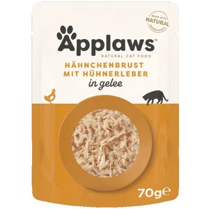 16x70g Kip met Lever in Gelei Applaws Kattenvoer Maaltijdzakjes 16x70g Kip met Lever in Gelei Applaws Kattenvoer Maaltijdzakjes