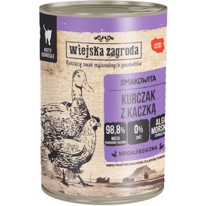 6x400g Wiejska Zagroda Cat Huhn mit Ente natvoer voor katten 6x400g Wiejska Zagroda Cat Huhn mit Ente natvoer voor katten