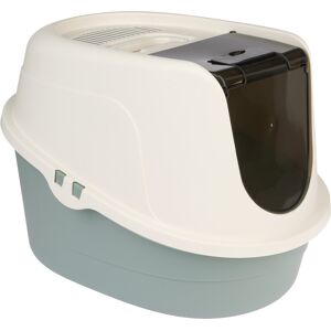TIAKI kattenbak met kap Teala wit/teal TIAKI kattenbak met kap Teala wit/teal