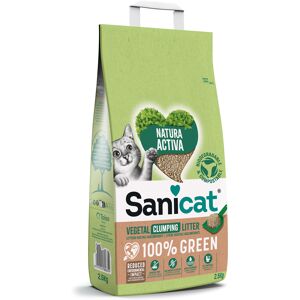 2x 2,5kg Sanicat Natura Activa 100% Green kattenbakvulling 2x 2,5kg Sanicat Natura Activa 100% Green kattenbakvulling