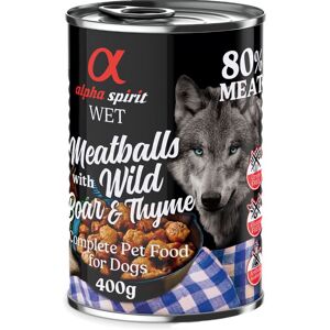 6x400g Alpha Spirit Hondengehaktballen Wild Zwijn & Tijm 6x400g Alpha Spirit Hondengehaktballen Wild Zwijn & Tijm