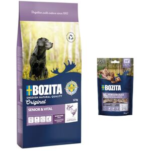 12 kg Bozita Original droogvoer voor honden + 2 x 70 g Bozita Meaty Bites hondensnacks gratis! - Senior 12 kg Bozita Original droogvoer voor honden + 2 x 70 g Bozita Meaty Bites hondensnacks gratis! - Senior
