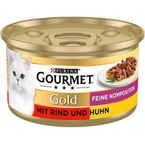 48x 85g Gourmet Gold Fijne Samenstelling Rundvlees en Kip Nat Kattenvoer 48x 85g Gourmet Gold Fijne Samenstelling Rundvlees en Kip Nat Kattenvoer