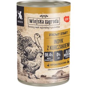 6x400g Wiejska Zagroda Cat Kitten Truthahn mit Huhn natvoer voor katten 6x400g Wiejska Zagroda Cat Kitten Truthahn mit Huhn natvoer voor katten