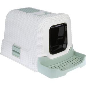 kooa kattenbak met kap met kattenbakvulling wit/munt kooa kattenbak met kap met kattenbakvulling wit/munt