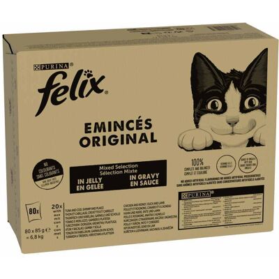 Voordeelpakket: 80x85g Felix Classic Pouches Vis & Vlees Mix nat kattenvoer Voordeelpakket: 80x85g Felix Classic Pouches Vis & Vlees Mix nat kattenvoer