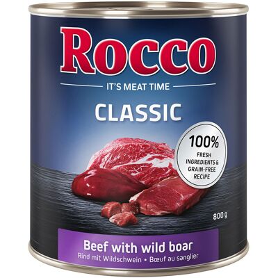 6x800g Rund met Wild Zwijn Rocco Hondenvoer 6x800g Rund met Wild Zwijn Rocco Hondenvoer