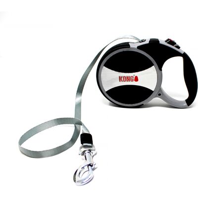 KONG Explore Intrekbare Lijn grijs tot 50kg lengte ca 7,5m Hond KONG Explore Intrekbare Lijn grijs tot 50kg lengte ca 7,5m Hond