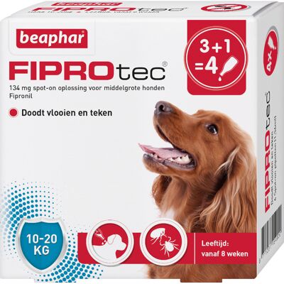 Beaphar FiproTec dog 10-20kg (NL) 4 Pipetten x 1,34 ml (APO) Beaphar FiproTec dog 10-20kg (NL) 4 Pipetten x 1,34 ml (APO)