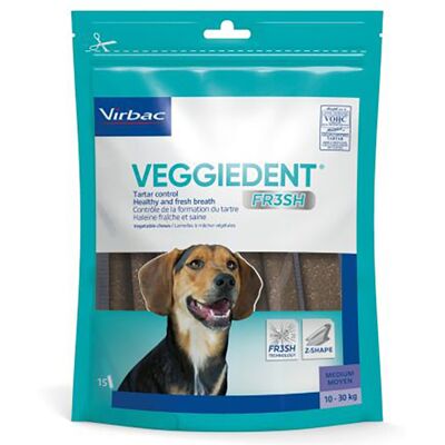 Virbac 30 x 26g: M voor middelgrote (10-30kg) VEGGIEDENT Fresh hondensnacks Virbac 30 x 26g: M voor middelgrote (10-30kg) VEGGIEDENT Fresh hondensnacks