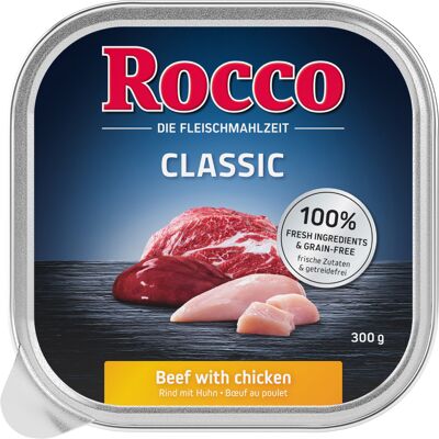 27x300g Rund met Kip Rocco Classic Hondenvoer 27x300g Rund met Kip Rocco Classic Hondenvoer