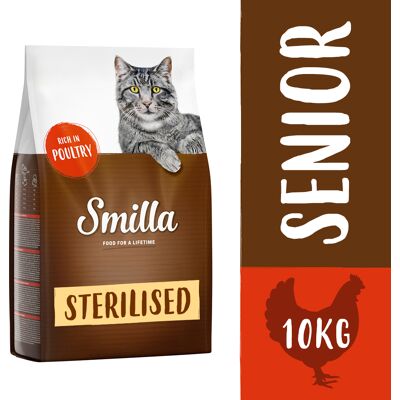 10kg Smilla Senior Sterilised met Gevogelte Katten Droogvoer 10kg Smilla Senior Sterilised met Gevogelte Katten Droogvoer