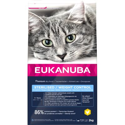 2kg Sterilised/Weight Control Adult Eukanuba Kattenvoer 2kg Sterilised/Weight Control Adult Eukanuba Kattenvoer