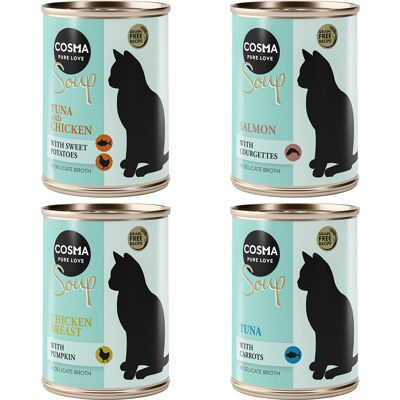 12x100g Soup Mix (4 Smaken) Cosma Kattenvoer 12x100g Soup Mix (4 Smaken) Cosma Kattenvoer