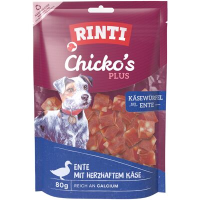 12x80g Chicko Plus Kaas & Eend Blokjes RINTI Hond 12x80g Chicko Plus Kaas & Eend Blokjes RINTI Hond