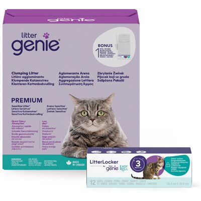 LitterLocker by Litter Genie® Easy Roll navulcassette - EasyRoll-navulcassette + 11 kg Premium Sensitive kattenbakvulling LitterLocker by Litter Genie® Easy Roll navulcassette - EasyRoll-navulcassette + 11 kg Premium Sensitive kattenbakvulling