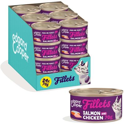 24x70g Edgard & Cooper Filets voor Katten Adult Zalm & Kip Kattenvoer nat 24x70g Edgard & Cooper Filets voor Katten Adult Zalm & Kip Kattenvoer nat