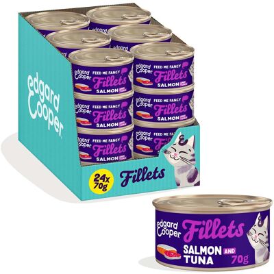 24x70g Edgard & Cooper Filets voor Katten Adult Zalm & Tonijn Kattenvoer nat 24x70g Edgard & Cooper Filets voor Katten Adult Zalm & Tonijn Kattenvoer nat